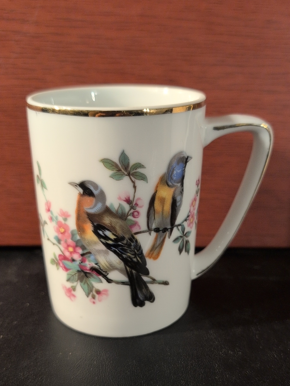 Vintage Royal Crown "Song Bird" Porcelain Gold Trim Coffee Mug Tea Cup
